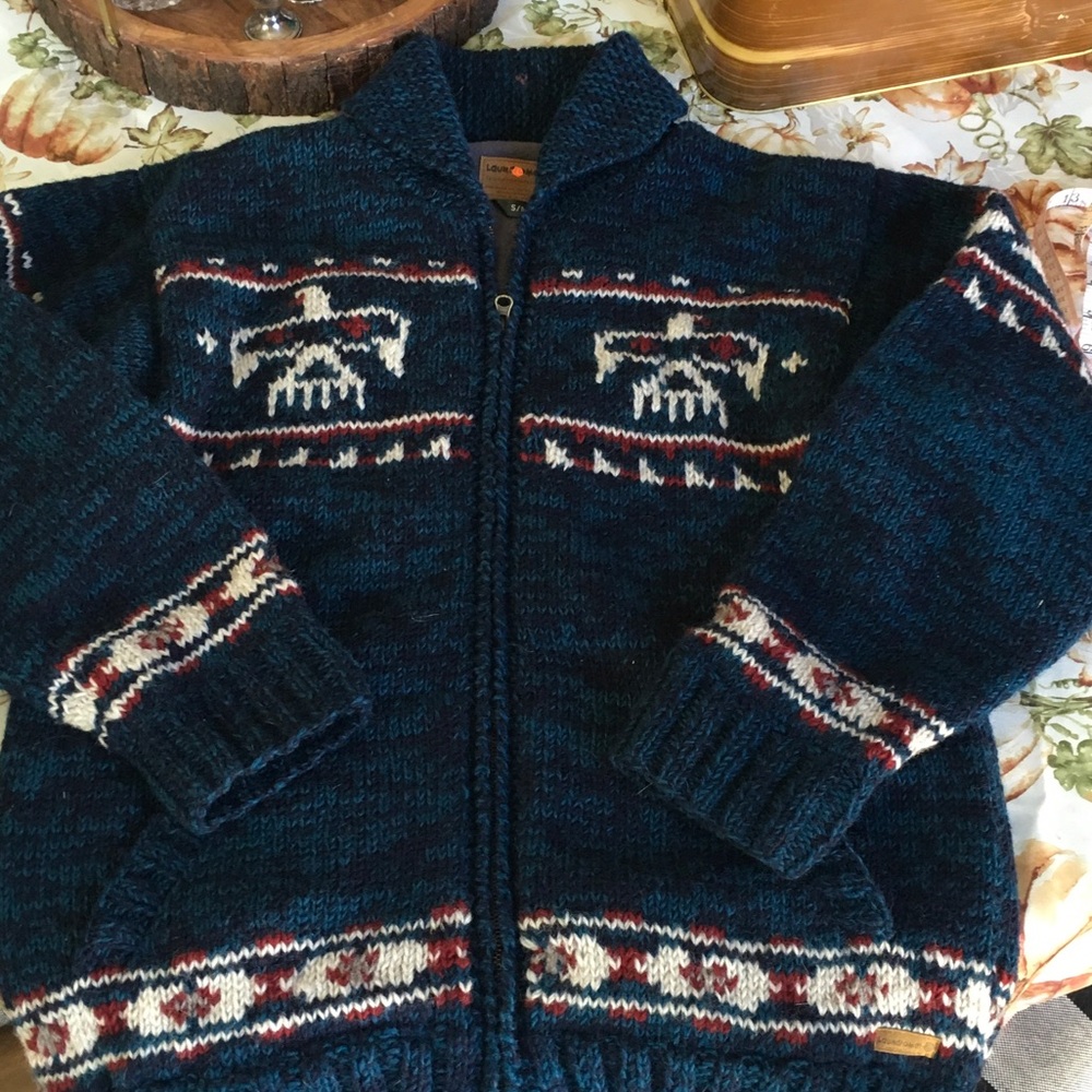 LOST HORIZONS Cowichan “Eagle” Sweater Sz S/M - Picture 2 of 14